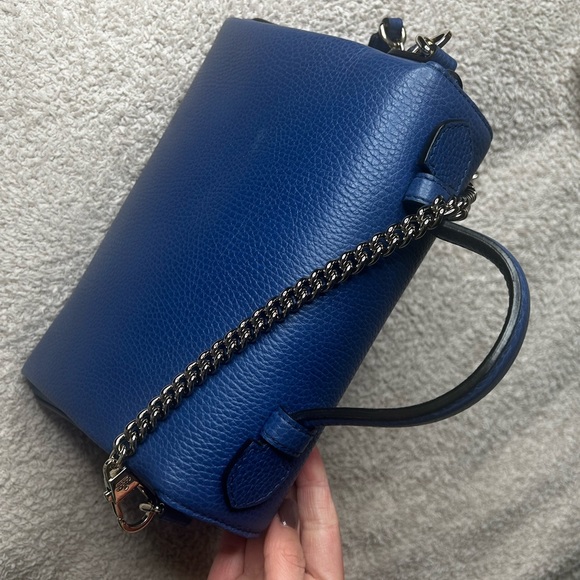 Blue Gucci interlocking gg with top handle shoulder bag gold hardware - Picture 6 of 9